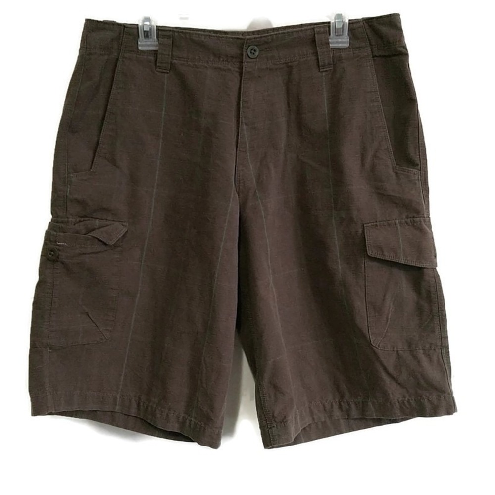 The North Face Cargo Shorts Mens 36 Brown Grid Pattern Hiking Utility 2182